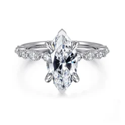Hot Gabriel & Co. Lanna - 14K White Gold Marquise Shape Diamond Engagement Ring