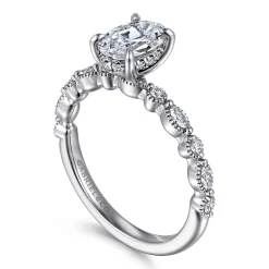 Clearance Gabriel & Co. Lanna - 14K White Gold Oval Diamond Engagement Ring
