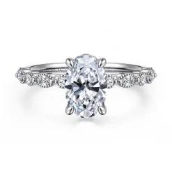 Hot Gabriel & Co. Lanna - 14K White Gold Oval Diamond Engagement Ring