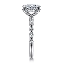 Hot Gabriel & Co. Lanna - 14K White Gold Oval Diamond Engagement Ring