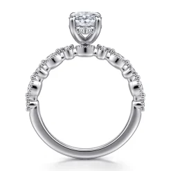 Hot Gabriel & Co. Lanna - 14K White Gold Oval Diamond Engagement Ring