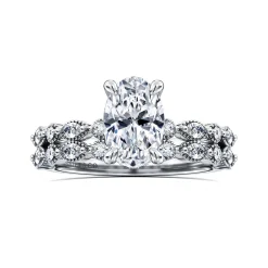 Hot Gabriel & Co. Lanna - 14K White Gold Oval Diamond Engagement Ring