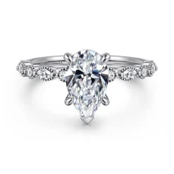 Sale Gabriel & Co. Lanna - 14K White Gold Pear Shape Diamond Engagement Ring