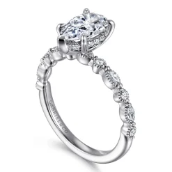 Sale Gabriel & Co. Lanna - 14K White Gold Pear Shape Diamond Engagement Ring