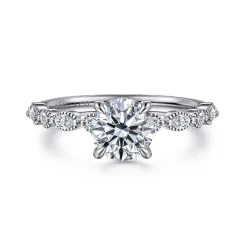 Hot Gabriel & Co. Lanna - 14K White Gold Round Diamond Engagement Ring