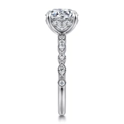 Clearance Gabriel & Co. Lanna - 14K White Gold Round Diamond Engagement Ring