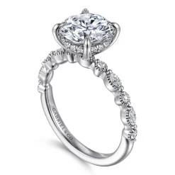 Clearance Gabriel & Co. Lanna - 14K White Gold Round Diamond Engagement Ring