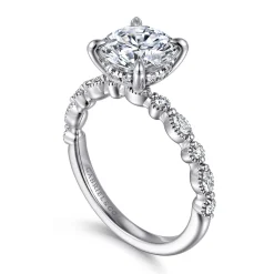 Discount Gabriel & Co. Lanna - 14K White Gold Round Diamond Engagement Ring