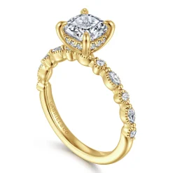 Gabriel & Co. Lanna - 14K Yellow Gold Cushion Cut Diamond Engagement Ring
