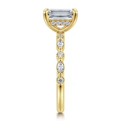 Outlet Gabriel & Co. Lanna - 14K Yellow Gold Emerald Cut Diamond Engagement Ring