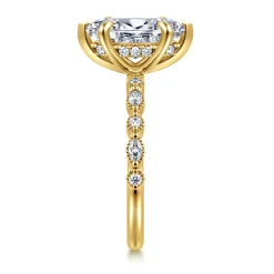 New Gabriel & Co. Lanna - 14K Yellow Gold Marquise Shape Diamond Engagement Ring
