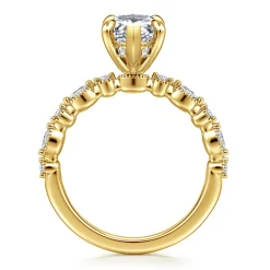 New Gabriel & Co. Lanna - 14K Yellow Gold Marquise Shape Diamond Engagement Ring
