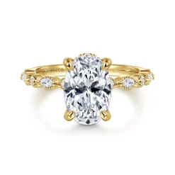 Discount Gabriel & Co. Lanna - 14K Yellow Gold Oval Diamond Engagement Ring