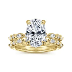 Discount Gabriel & Co. Lanna - 14K Yellow Gold Oval Diamond Engagement Ring