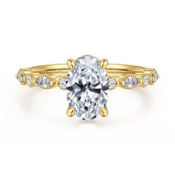 Outlet Gabriel & Co. Lanna - 14K Yellow Gold Oval Diamond Engagement Ring