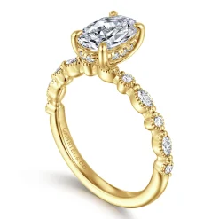 Outlet Gabriel & Co. Lanna - 14K Yellow Gold Oval Diamond Engagement Ring