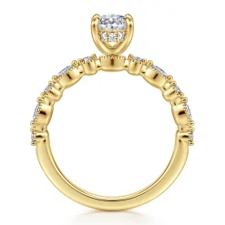 New Gabriel & Co. Lanna - 14K Yellow Gold Oval Diamond Engagement Ring