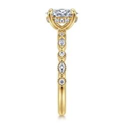 New Gabriel & Co. Lanna - 14K Yellow Gold Oval Diamond Engagement Ring