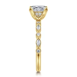 Hot Gabriel & Co. Lanna - 14K Yellow Gold Princess Cut Diamond Engagement Ring