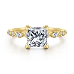 Hot Gabriel & Co. Lanna - 14K Yellow Gold Princess Cut Diamond Engagement Ring