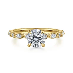 Hot Gabriel & Co. Lanna - 14K Yellow Gold Round Diamond Engagement Ring