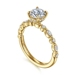 Hot Gabriel & Co. Lanna - 14K Yellow Gold Round Diamond Engagement Ring