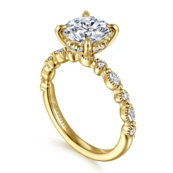 Gabriel & Co. Lanna - 14K Yellow Gold Round Diamond Engagement Ring