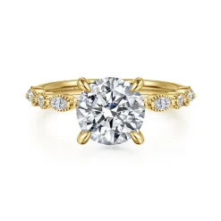 Gabriel & Co. Lanna - 14K Yellow Gold Round Diamond Engagement Ring