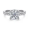 Best Gabriel & Co. Lapis - Vintage Inspired 14K White Gold Round Solitaire Diamond Engagement Ring