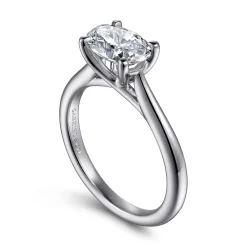 Clearance Gabriel & Co. Larissa - 14K White Gold East West Oval Solitaire Engagement Ring