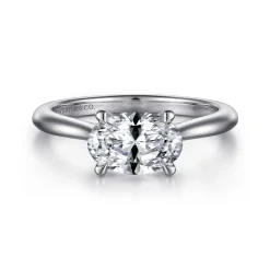 Clearance Gabriel & Co. Larissa - 14K White Gold East West Oval Solitaire Engagement Ring