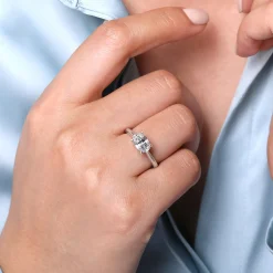 Clearance Gabriel & Co. Larissa - 14K White Gold East West Oval Solitaire Engagement Ring