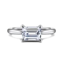 Online Gabriel & Co. Larissa - 14K White Gold East West Emerald Solitaire Engagement Ring