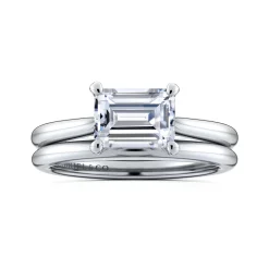 Online Gabriel & Co. Larissa - 14K White Gold East West Emerald Solitaire Engagement Ring