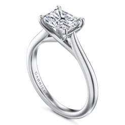 Outlet Gabriel & Co. Larissa - 14K White Gold East West Rectangular Radiant Solitaire Engagement Ring