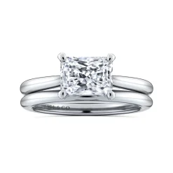 Outlet Gabriel & Co. Larissa - 14K White Gold East West Rectangular Radiant Solitaire Engagement Ring