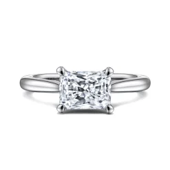 Outlet Gabriel & Co. Larissa - 14K White Gold East West Rectangular Radiant Solitaire Engagement Ring