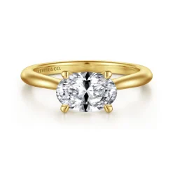 Hot Gabriel & Co. Larissa - 14K Yellow Gold East West Oval Solitaire Engagement Ring