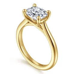 Discount Gabriel & Co. Larissa - 14K Yellow Gold East West Elongated Cushion Solitaire Engagement Ring