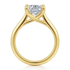 Discount Gabriel & Co. Larissa - 14K Yellow Gold East West Elongated Cushion Solitaire Engagement Ring