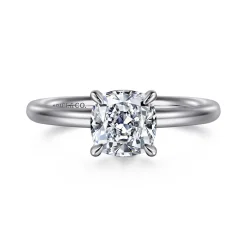 Discount Gabriel & Co. Lark - 14K White Gold Cushion Cut Solitaire Engagement Ring