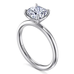 Hot Gabriel & Co. Lark - 14K White Gold Cushion Cut Solitaire Engagement Ring