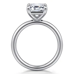 New Gabriel & Co. Lark - 14K White Gold Emerald Cut Solitaire Engagement Ring