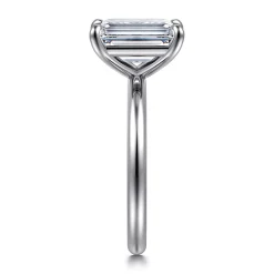 New Gabriel & Co. Lark - 14K White Gold Emerald Cut Solitaire Engagement Ring