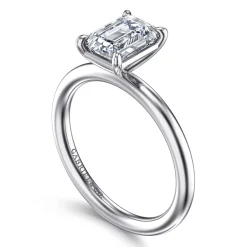 Outlet Gabriel & Co. Lark - 14K White Gold Emerald Cut Solitaire Engagement Ring
