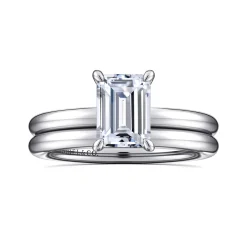 Outlet Gabriel & Co. Lark - 14K White Gold Emerald Cut Solitaire Engagement Ring