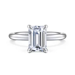 Discount Gabriel & Co. Lark - 14K White Gold Emerald Cut Solitaire Engagement Ring