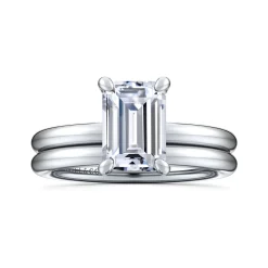 Discount Gabriel & Co. Lark - 14K White Gold Emerald Cut Solitaire Engagement Ring