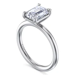 Discount Gabriel & Co. Lark - 14K White Gold Emerald Cut Solitaire Engagement Ring