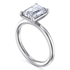 Gabriel & Co. Lark - 14K White Gold Emerald Cut Solitaire Engagement Ring